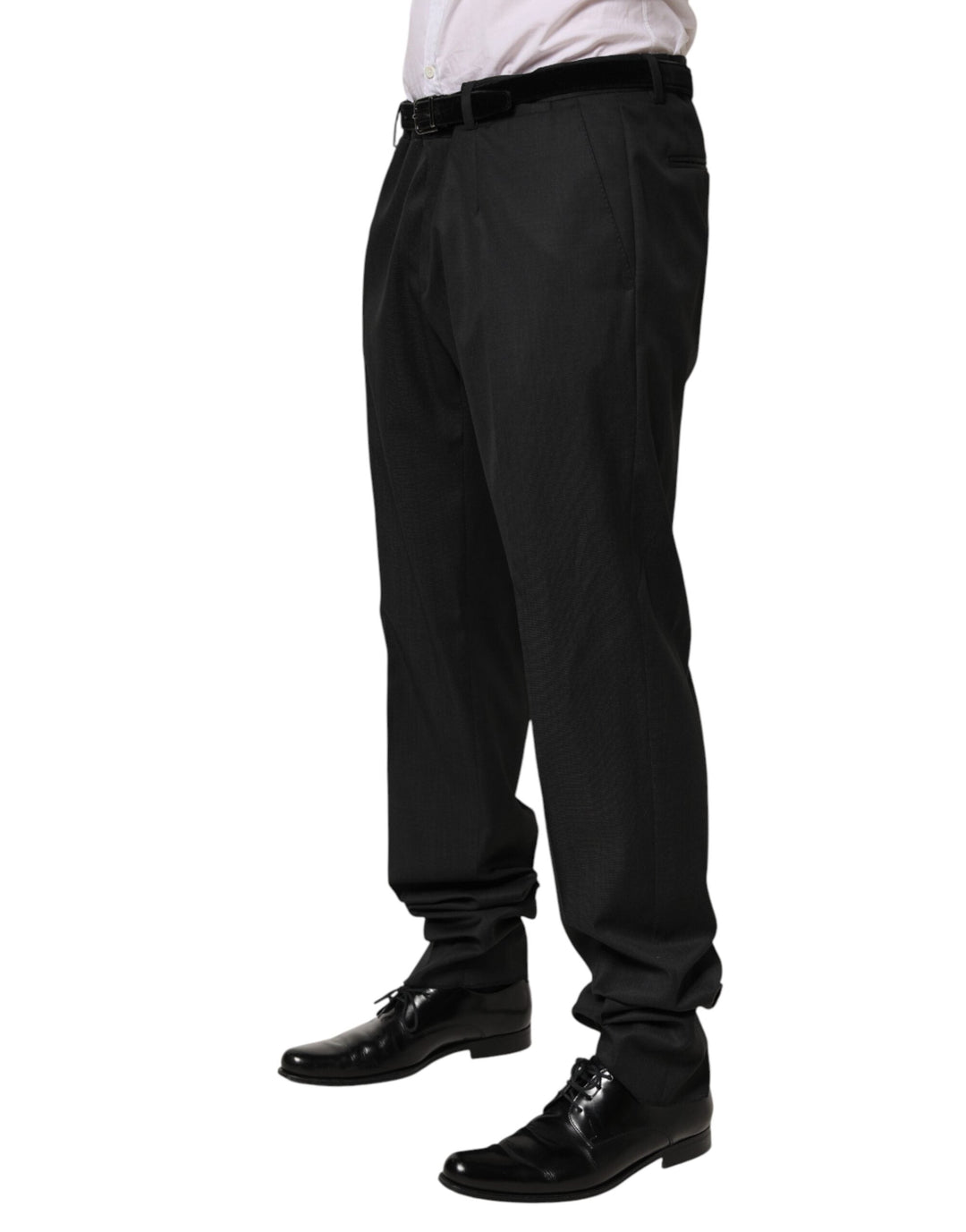Men’s Dolce &amp; Gabbana Black Wool Formal Dress Men Trouser Pants