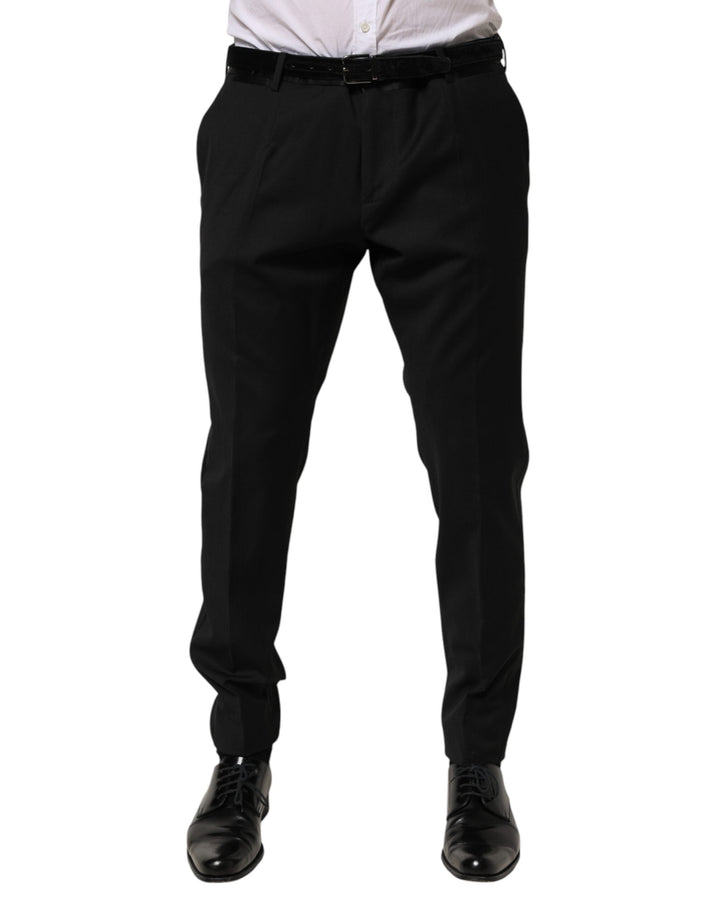 Men’s Dolce &amp; Gabbana Black Wool Formal Dress Men Trouser Pants
