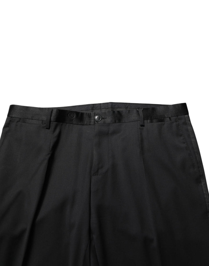 Men’s Dolce &amp; Gabbana Black Wool Formal Dress Men Trouser Pants