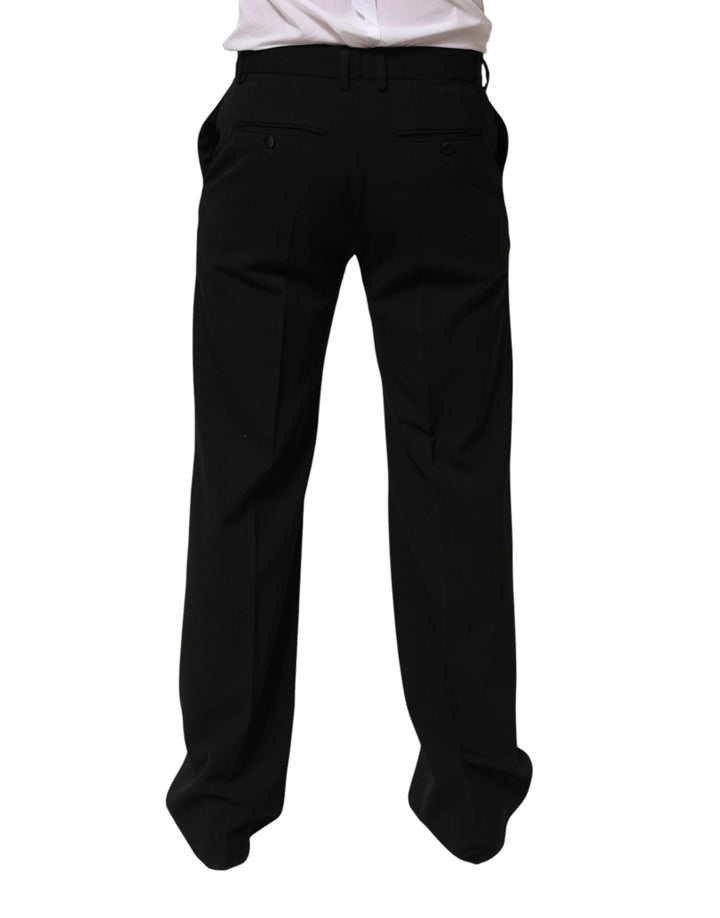 Men’s Dolce &amp; Gabbana Black Wool Formal Dress Men Trouser Pants