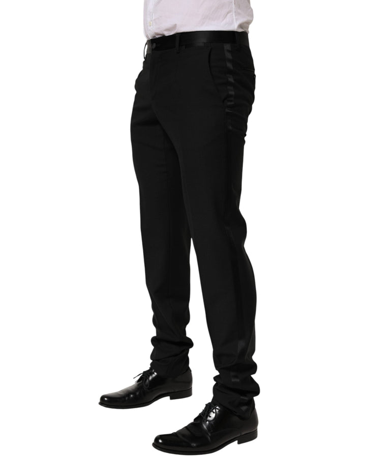 Men’s Dolce &amp; Gabbana Black Wool Formal Dress Men Trouser Pants