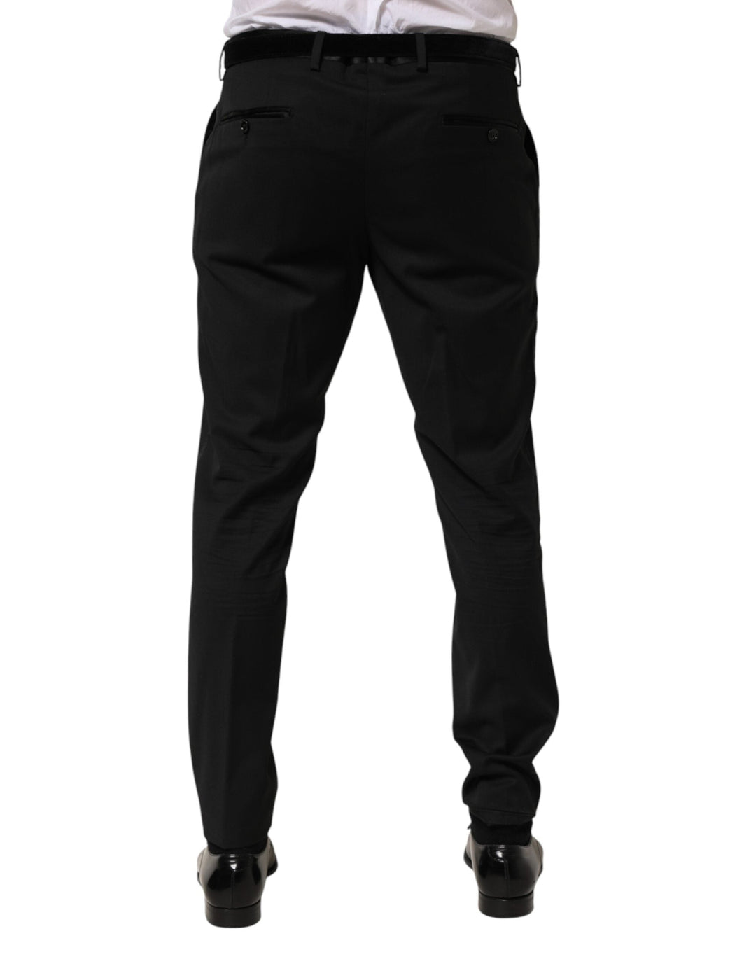 Men’s Dolce &amp; Gabbana Black Wool Formal Dress Men Trouser Pants