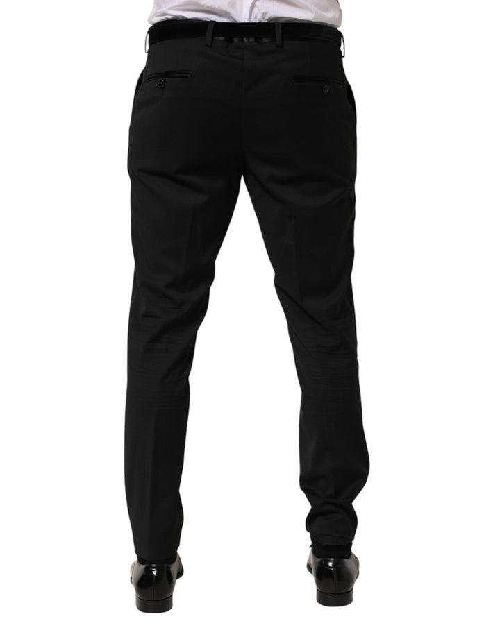 Men’s Dolce &amp; Gabbana Black Wool Formal Dress Men Trouser Pants