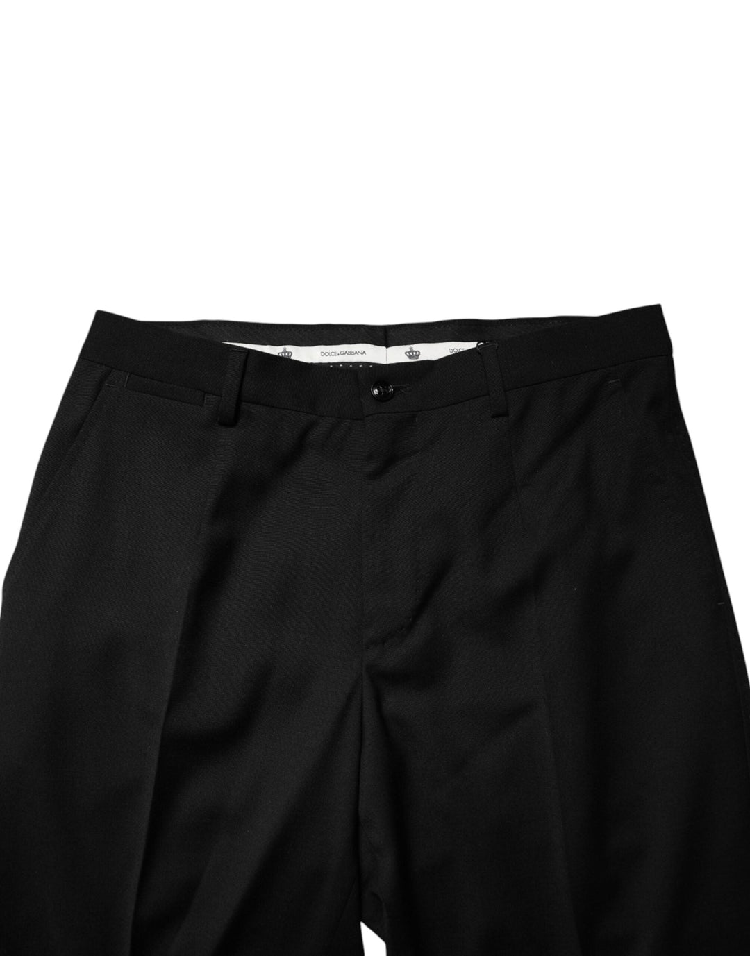 Men’s Dolce &amp; Gabbana Black Wool Formal Dress Men Trouser Pants