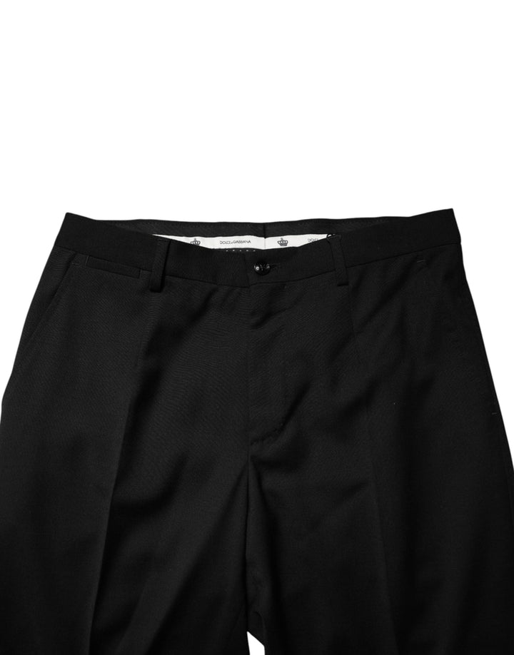Men’s Dolce &amp; Gabbana Black Wool Formal Dress Men Trouser Pants