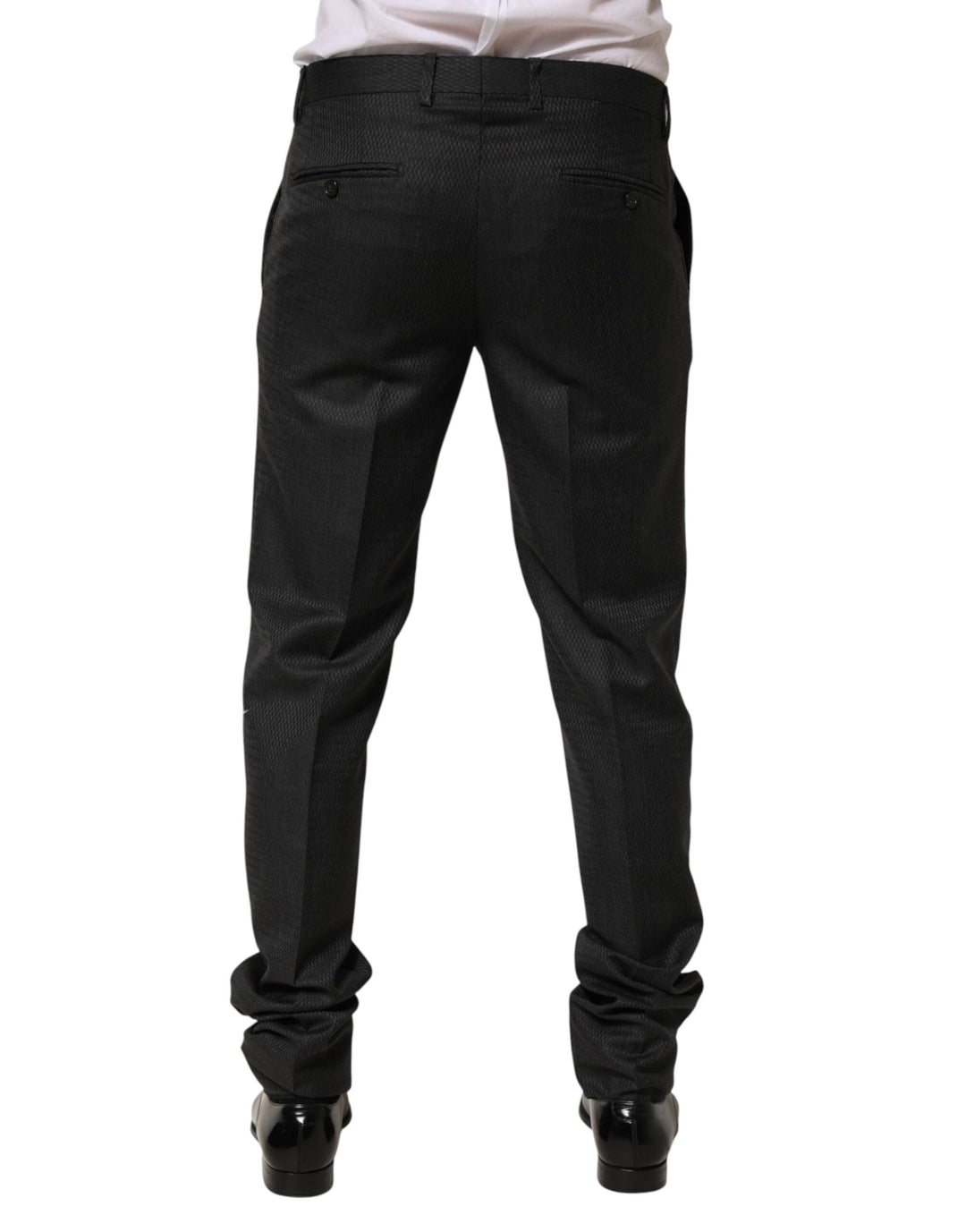 Men’s Dolce &amp; Gabbana Black Wool Formal Dress Men Trouser Pants