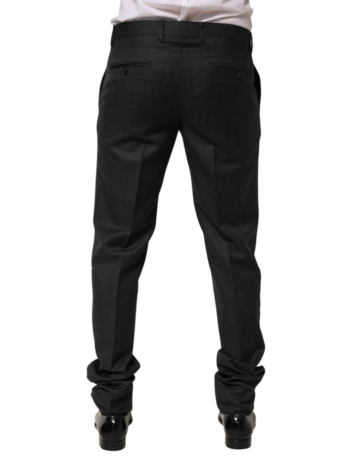 Men’s Dolce &amp; Gabbana Black Wool Formal Dress Men Trouser Pants