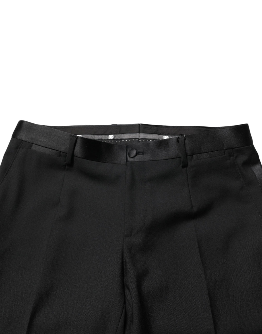Men’s Dolce &amp; Gabbana Black Wool Formal Dress Men Trouser Pants