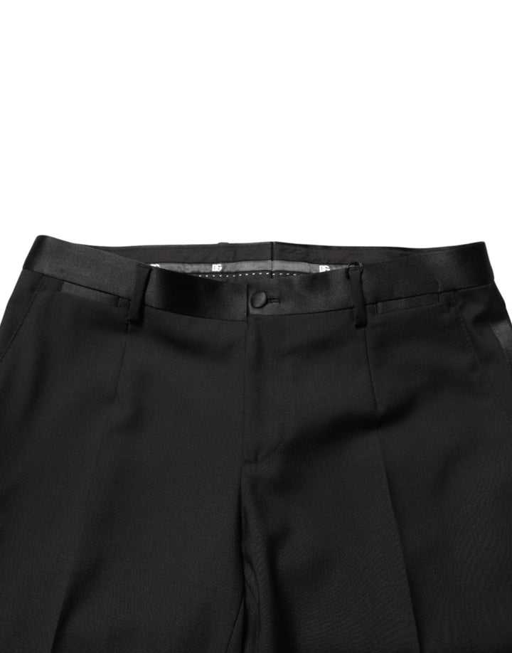Men’s Dolce &amp; Gabbana Black Wool Formal Dress Men Trouser Pants