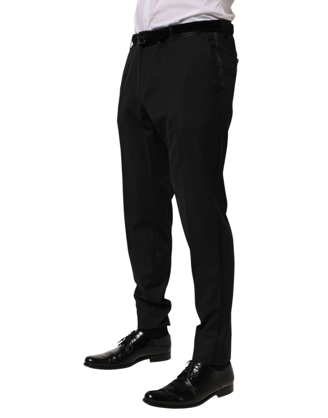 Men’s Dolce &amp; Gabbana Black Wool Formal Dress Men Trouser Pants