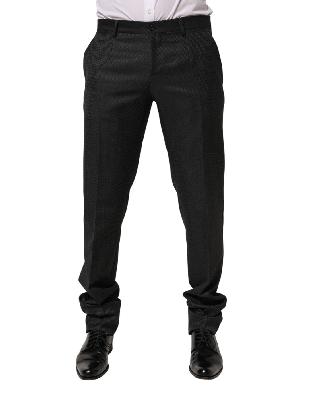 Men’s Dolce & Gabbana Black Wool Formal Dress Men Trouser Pants