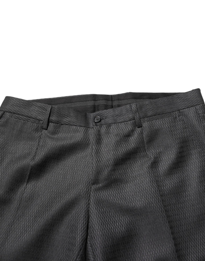 Men’s Dolce &amp; Gabbana Black Wool Formal Dress Men Trouser Pants