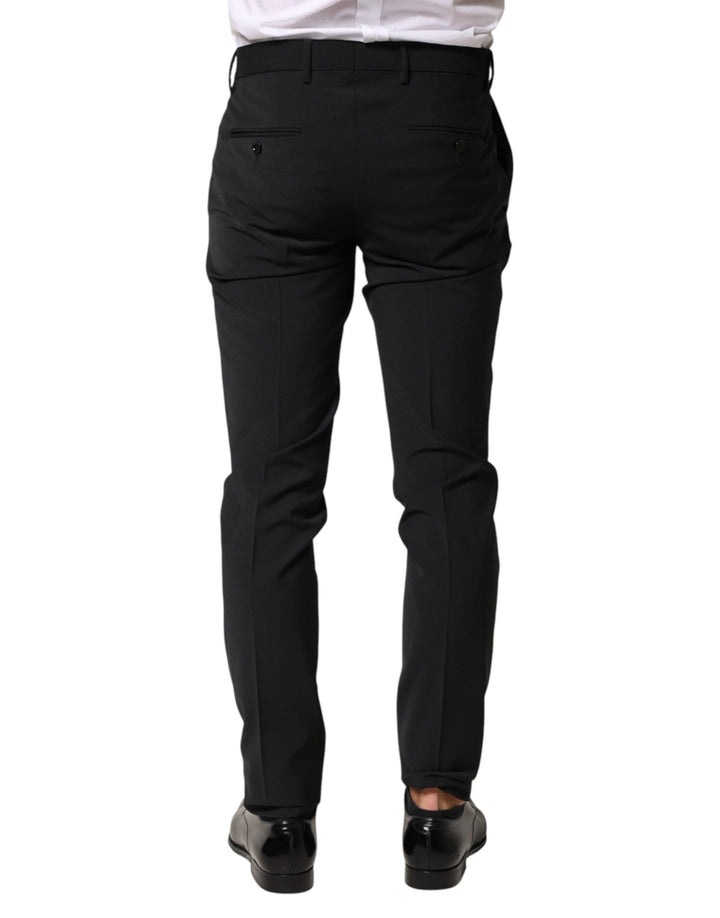 Men’s Dolce &amp; Gabbana Black Wool Formal Dress Men Trouser Pants