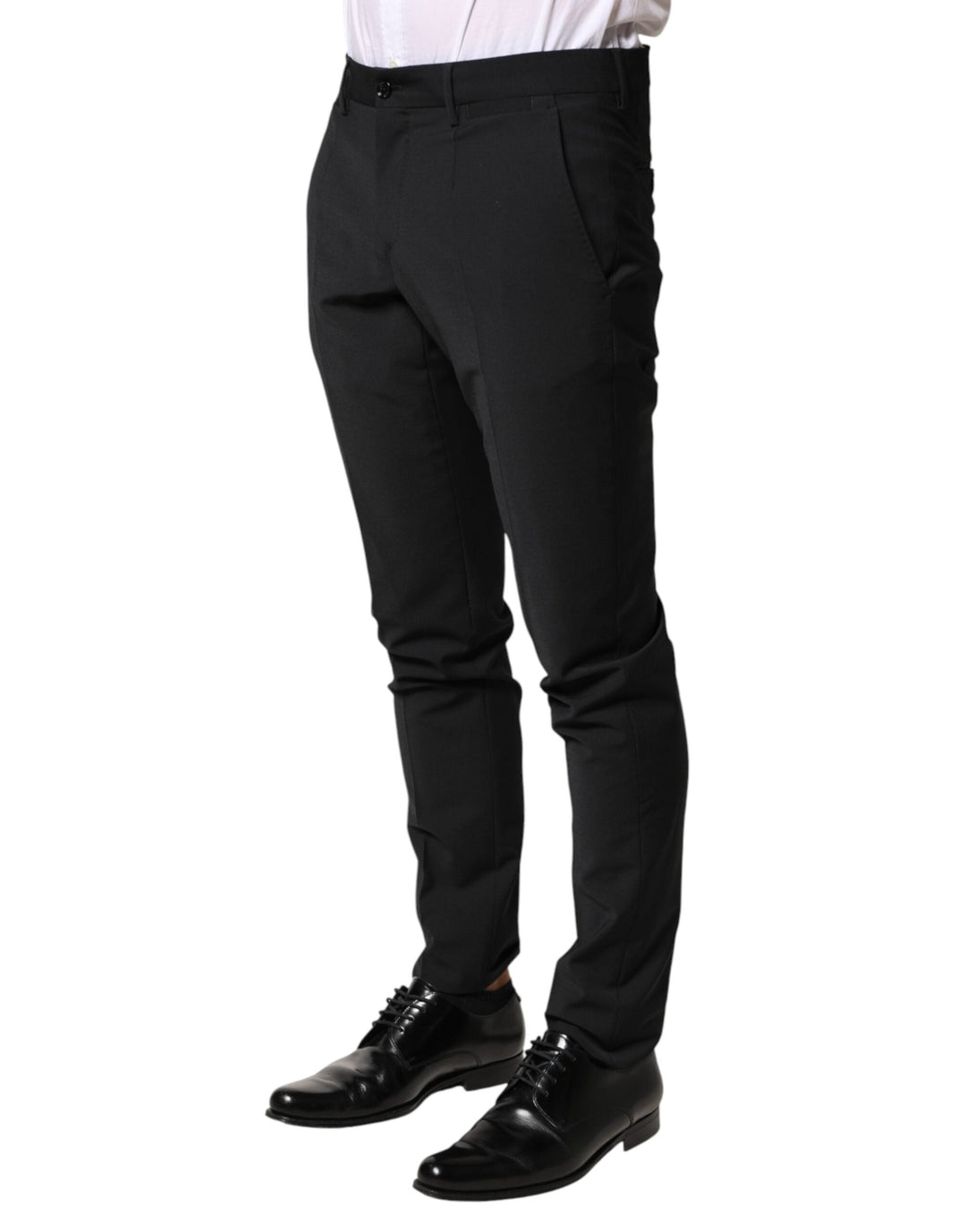 Men’s Dolce &amp; Gabbana Black Wool Formal Dress Men Trouser Pants