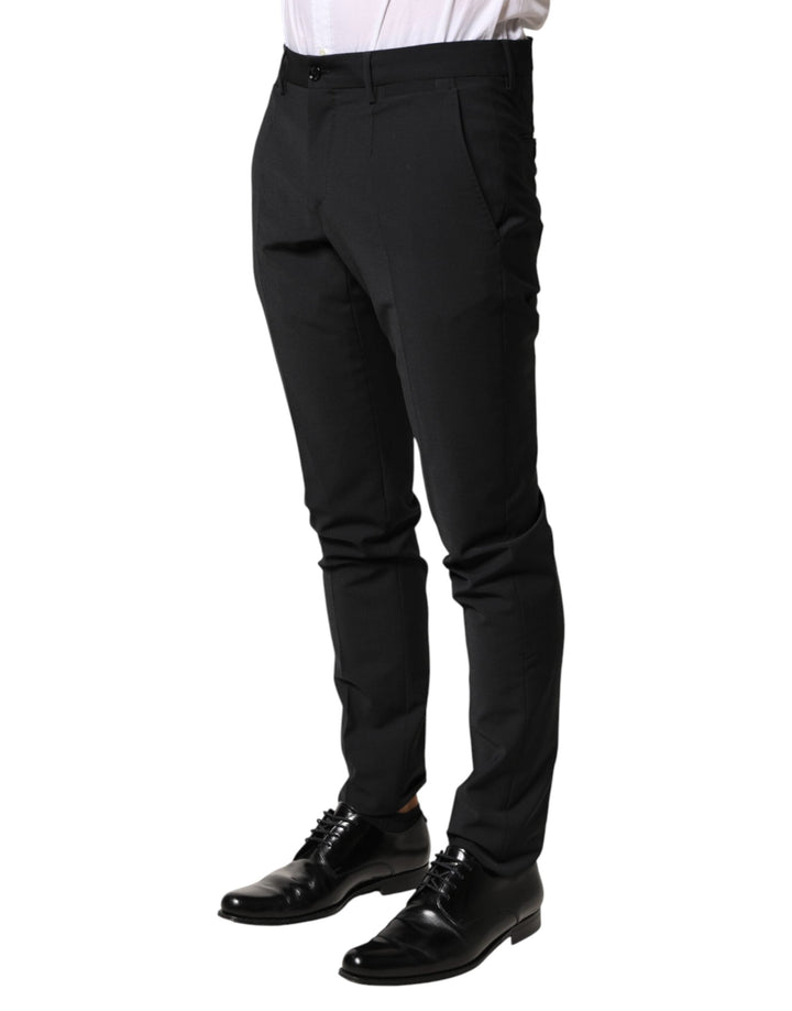 Men’s Dolce &amp; Gabbana Black Wool Formal Dress Men Trouser Pants