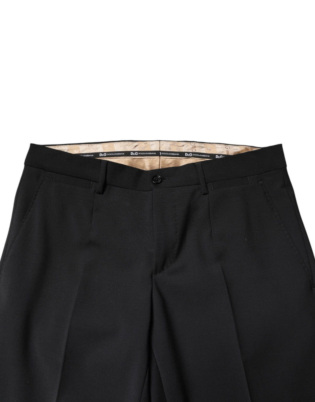 Men’s Dolce &amp; Gabbana Black Wool Formal Dress Men Trouser Pants