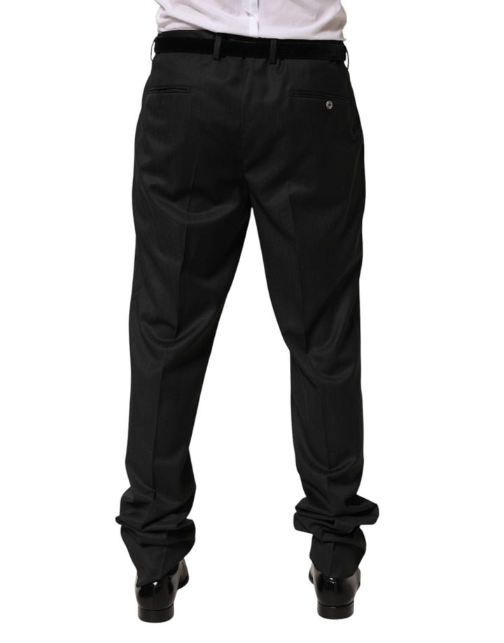 Men’s Dolce &amp; Gabbana Black Wool Formal Dress Men Trouser Pants