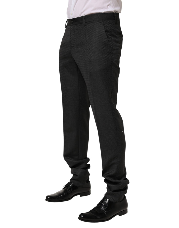 Men’s Dolce &amp; Gabbana Black Wool Formal Dress Men Trouser Pants