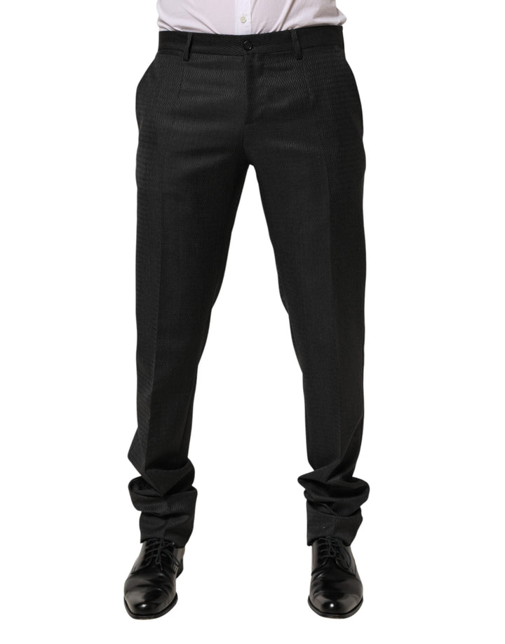 Men’s Dolce &amp; Gabbana Black Wool Formal Dress Men Trouser Pants