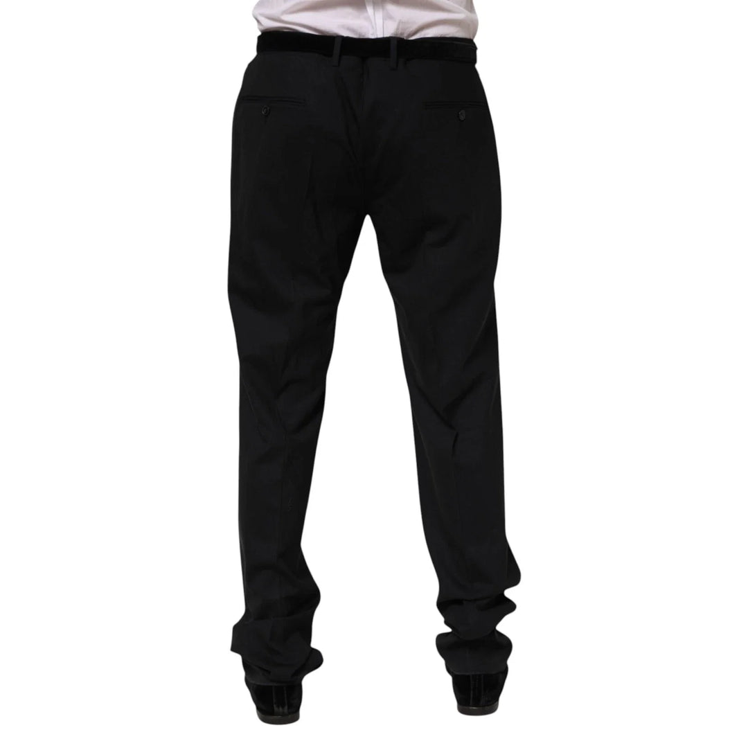 Men’s Dolce &amp; Gabbana Black Wool Formal Dress Men Trousers Pants