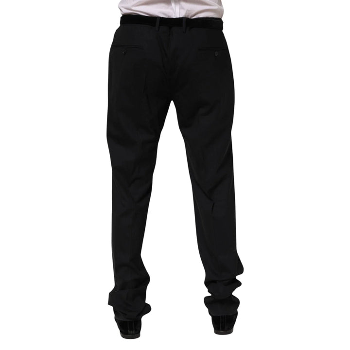 Men’s Dolce &amp; Gabbana Black Wool Formal Dress Men Trousers Pants