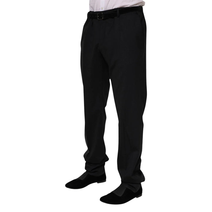 Men’s Dolce &amp; Gabbana Black Wool Formal Dress Men Trousers Pants