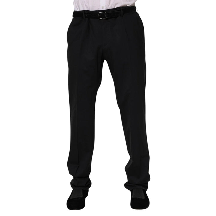 Men’s Dolce &amp; Gabbana Black Wool Formal Dress Men Trousers Pants
