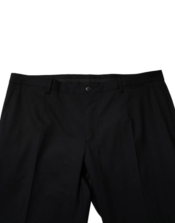 Men’s Dolce &amp; Gabbana Black Wool Formal Dress Men Trousers Pants