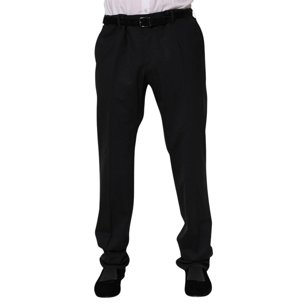 Men’s Dolce & Gabbana Black Wool Formal Dress Men Trousers Pants