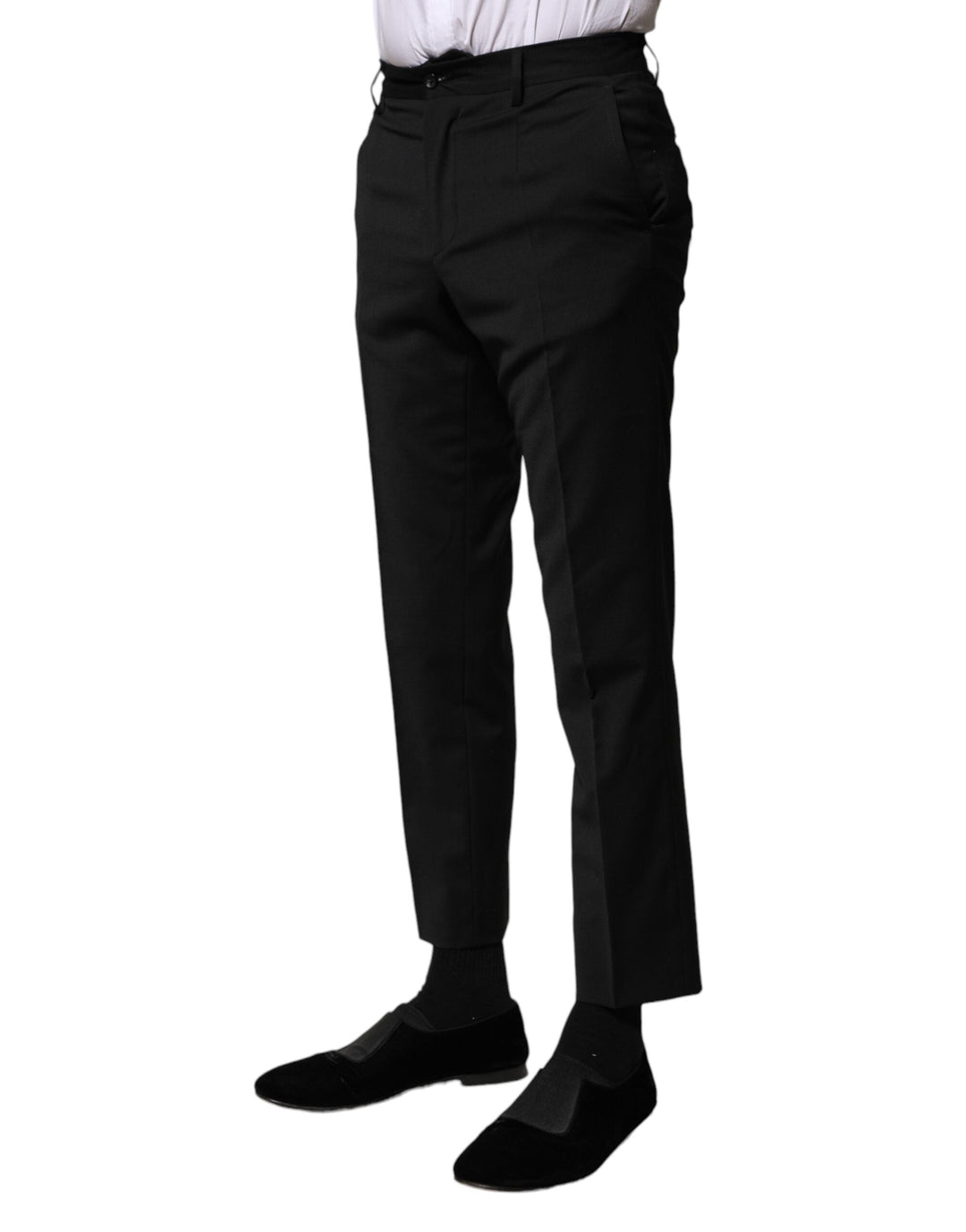 Men’s Dolce &amp; Gabbana Black Wool Formal Men Cropped Pants