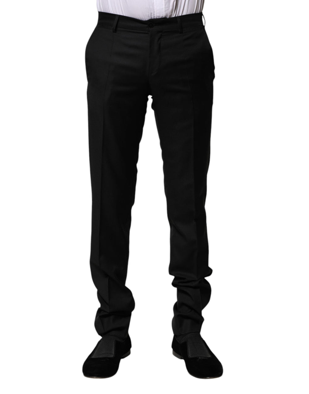 Men’s Dolce & Gabbana Black Wool Formal Men Slim Pants