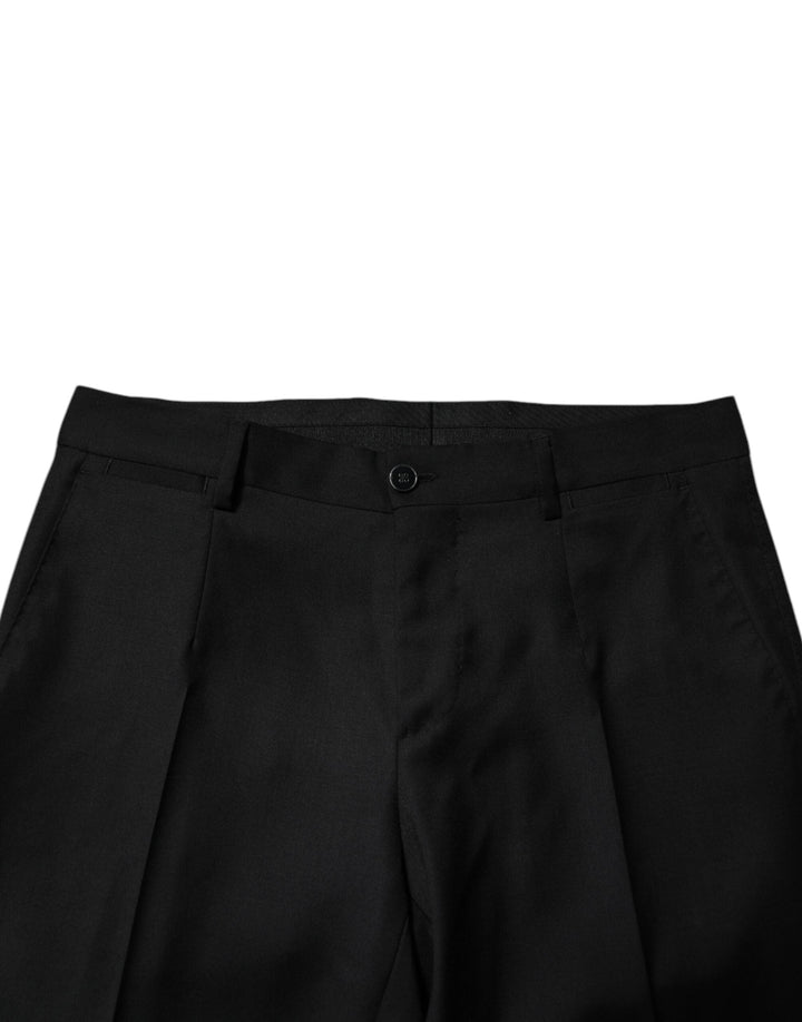 Men’s Dolce &amp; Gabbana Black Wool Formal Men Slim Pants