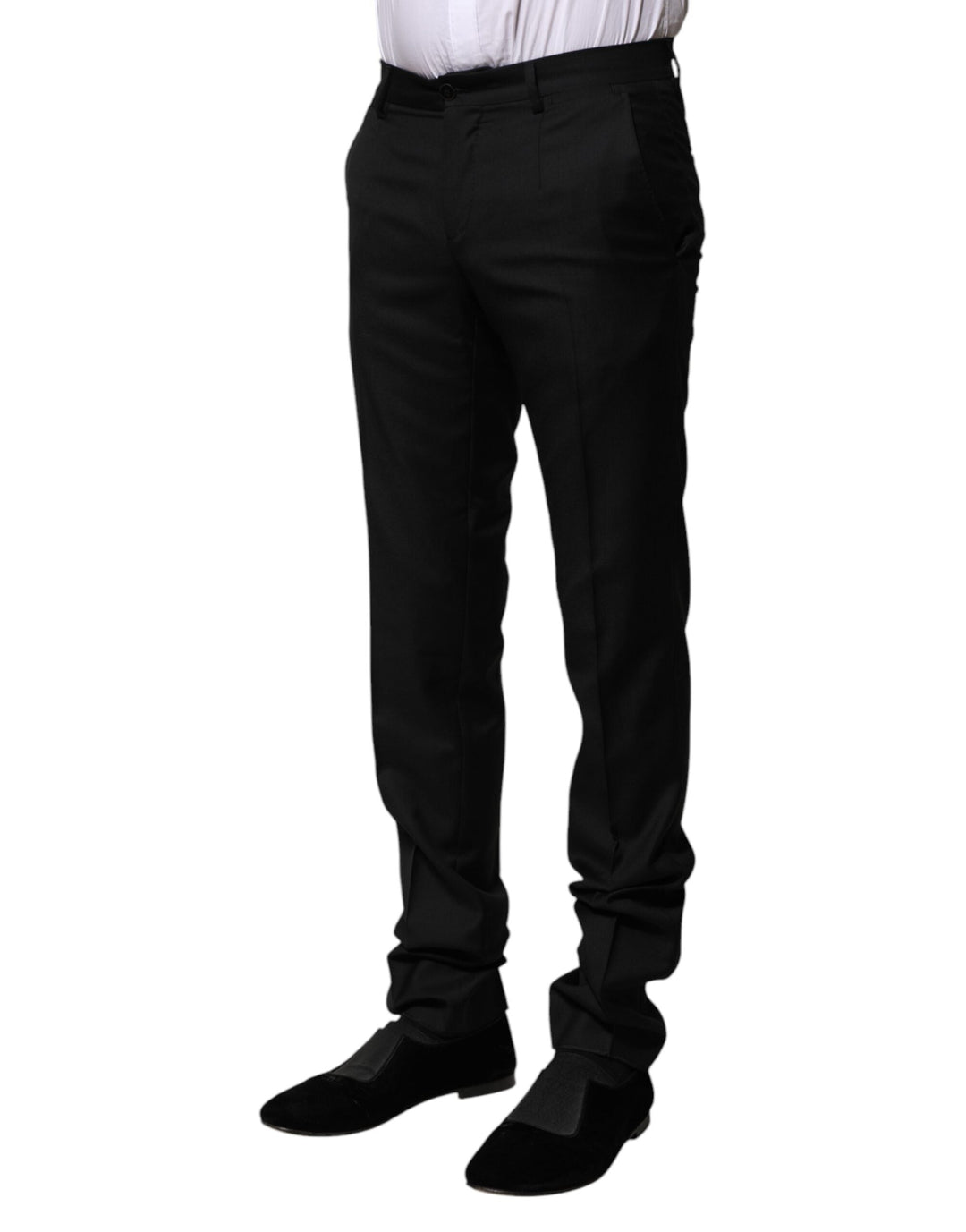 Men’s Dolce &amp; Gabbana Black Wool Formal Men Slim Pants