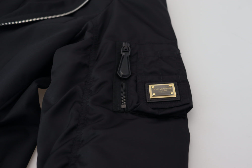 Men’s Dolce & Gabbana Black Wool Full Zip Long Sleeves Jacket