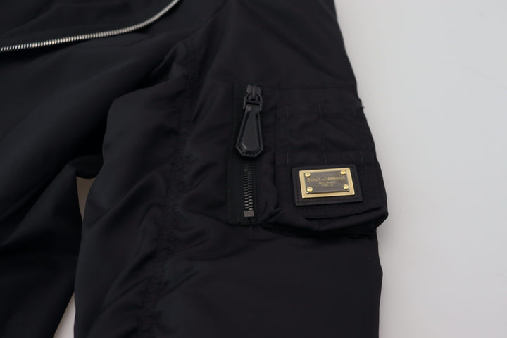 Men’s Dolce &amp; Gabbana Black Wool Full Zip Long Sleeves Jacket
