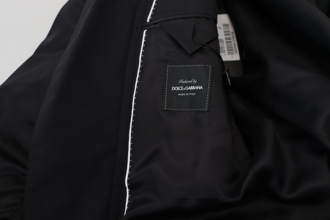 Men’s Dolce &amp; Gabbana Black Wool Full Zip Long Sleeves Jacket