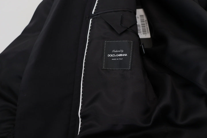 Men’s Dolce &amp; Gabbana Black Wool Full Zip Long Sleeves Jacket