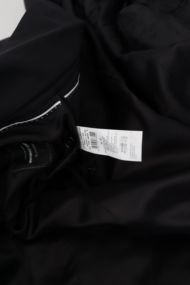 Men’s Dolce &amp; Gabbana Black Wool Full Zip Long Sleeves Jacket