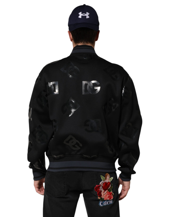 Men’s Dolce &amp; Gabbana Black Wool Logo Dg Mania Men Bomber Jacket