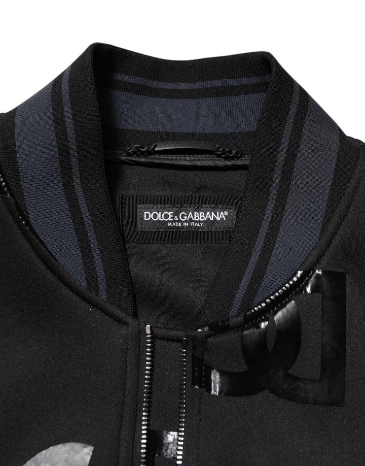 Men’s Dolce &amp; Gabbana Black Wool Logo Dg Mania Men Bomber Jacket