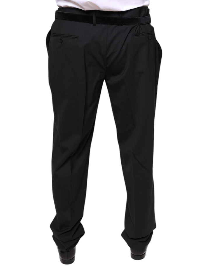 Men’s Dolce &amp; Gabbana Black Wool Men Formal Dress Pants