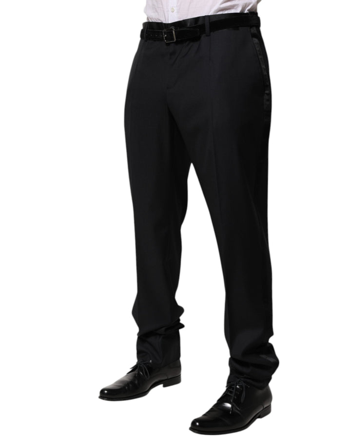 Men’s Dolce &amp; Gabbana Black Wool Men Formal Dress Trouser Pants
