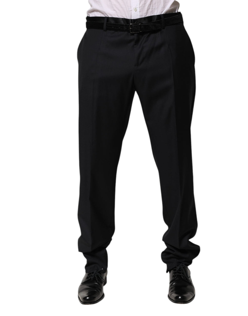 Men’s Dolce & Gabbana Black Wool Men Formal Dress Trouser Pants