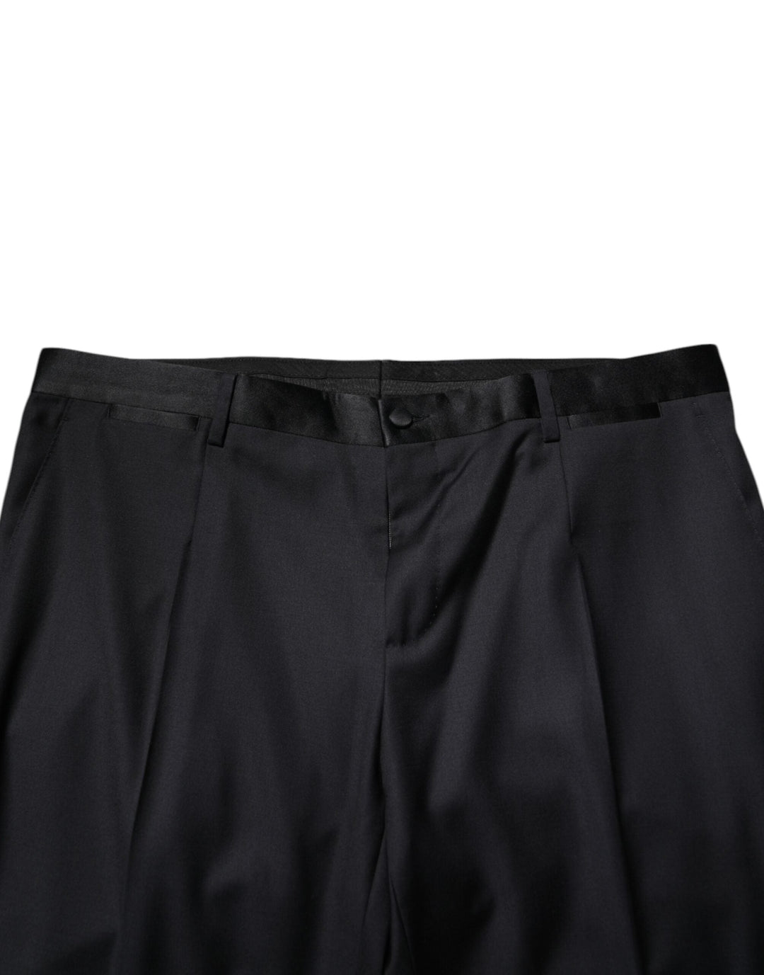 Men’s Dolce &amp; Gabbana Black Wool Men Formal Dress Trouser Pants