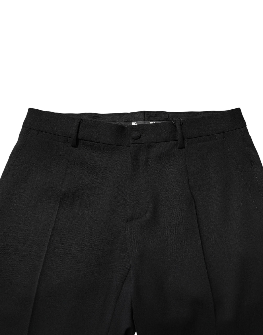 Men’s Dolce &amp; Gabbana Black Wool Mid Waist Men Dress Trousers Pants