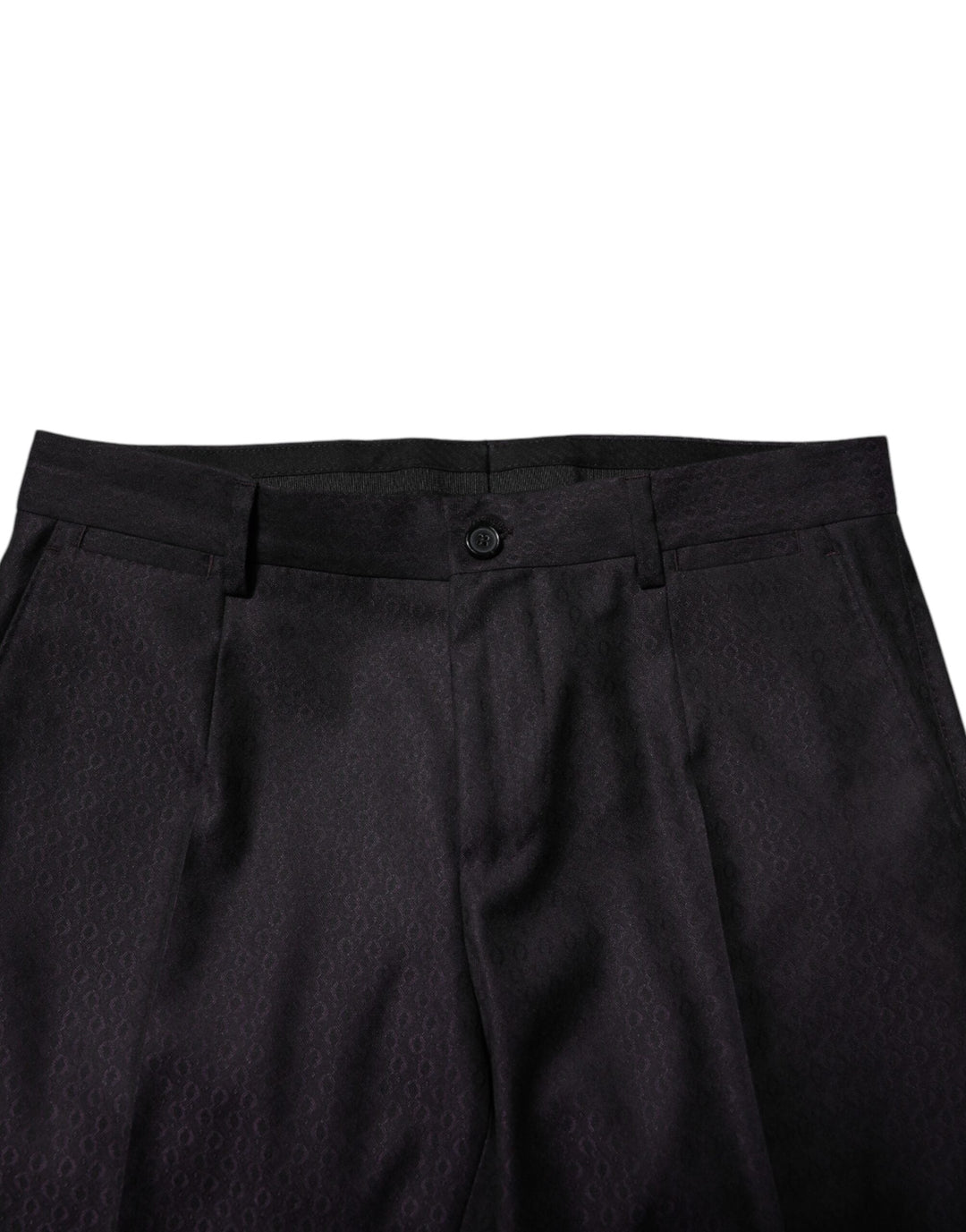 Men’s Dolce &amp; Gabbana Black Wool Patterned Formal Pants