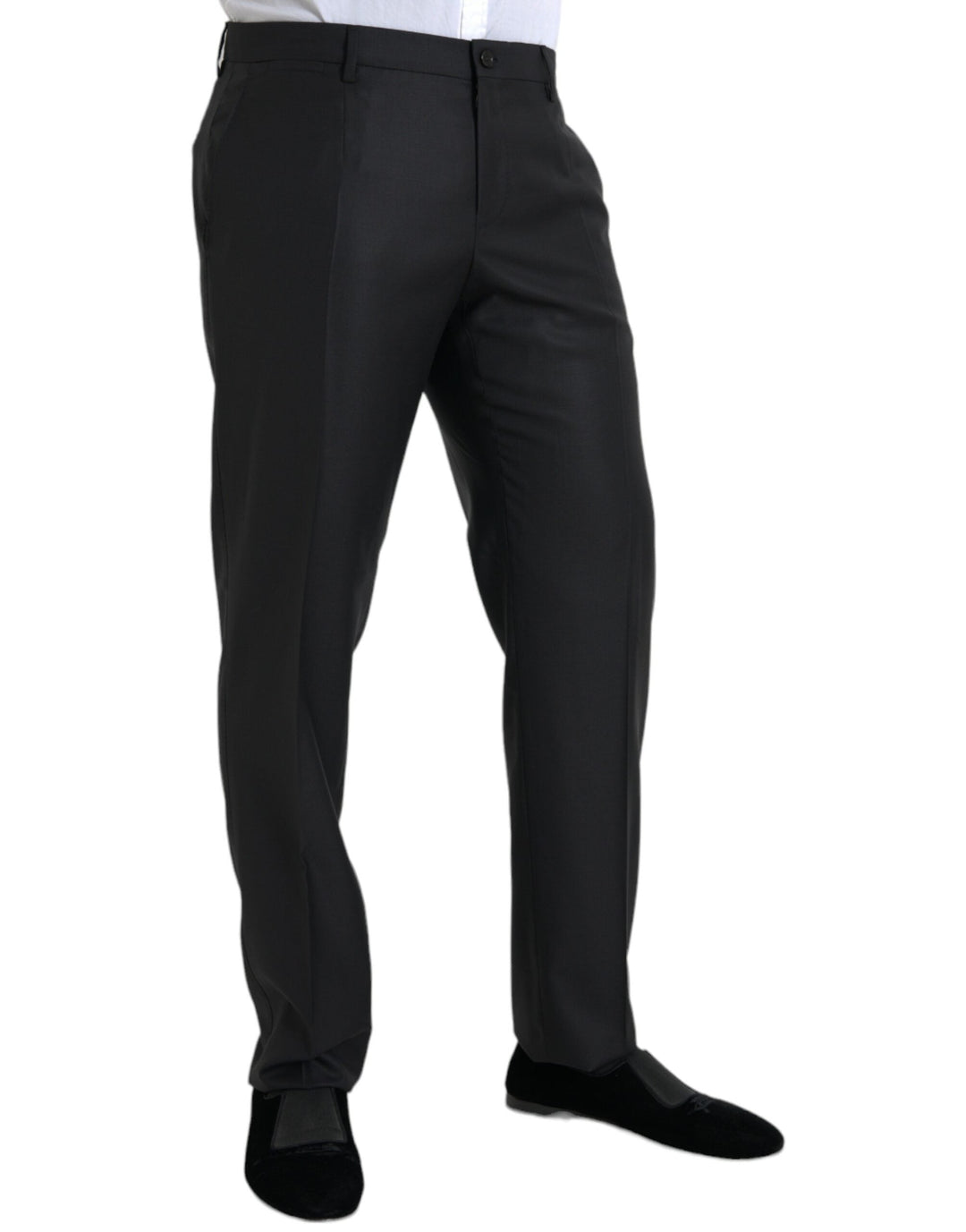 Men’s Dolce &amp; Gabbana Black Wool Silk Skinny Dress Pants