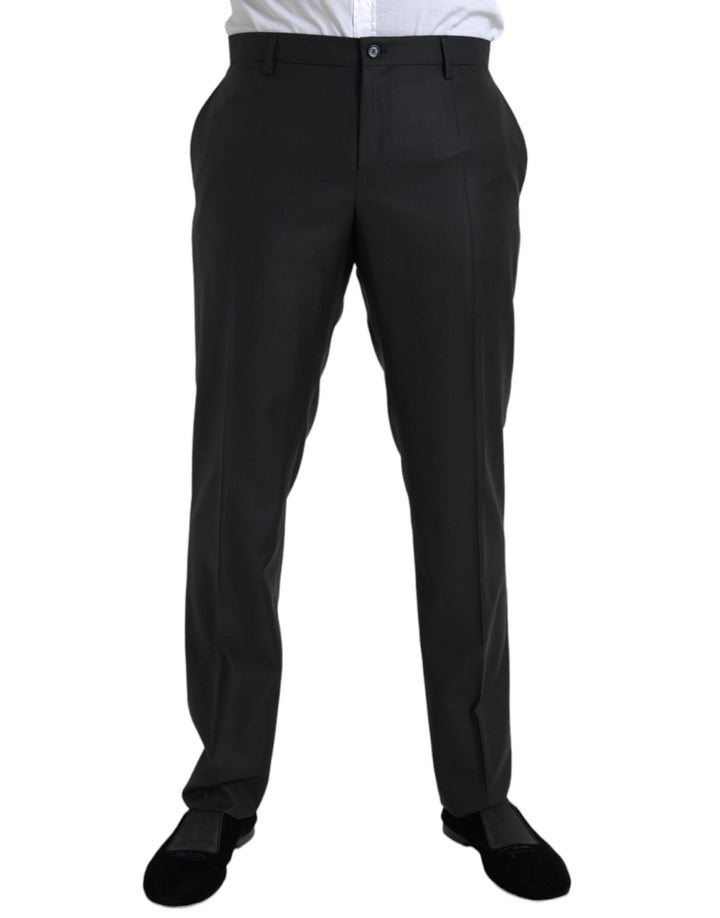 Men’s Dolce &amp; Gabbana Black Wool Silk Skinny Dress Pants