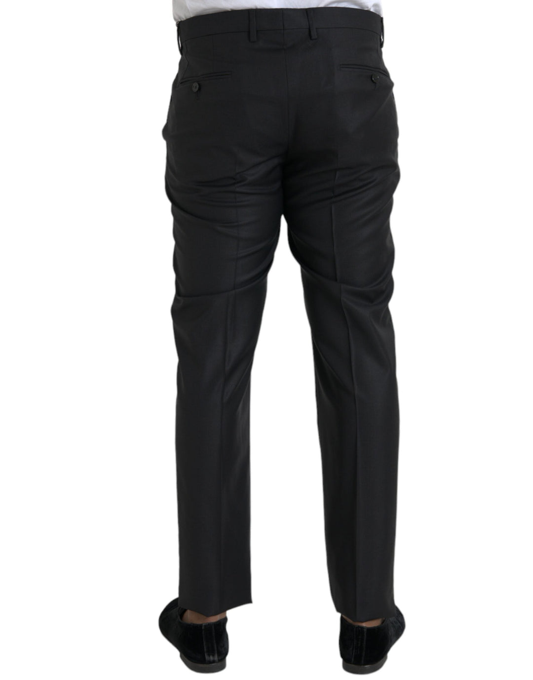 Men’s Dolce &amp; Gabbana Black Wool Silk Skinny Dress Pants
