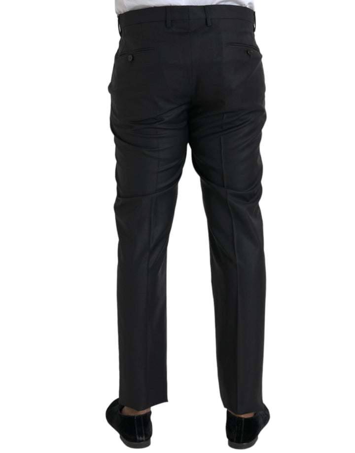 Men’s Dolce &amp; Gabbana Black Wool Silk Skinny Dress Pants